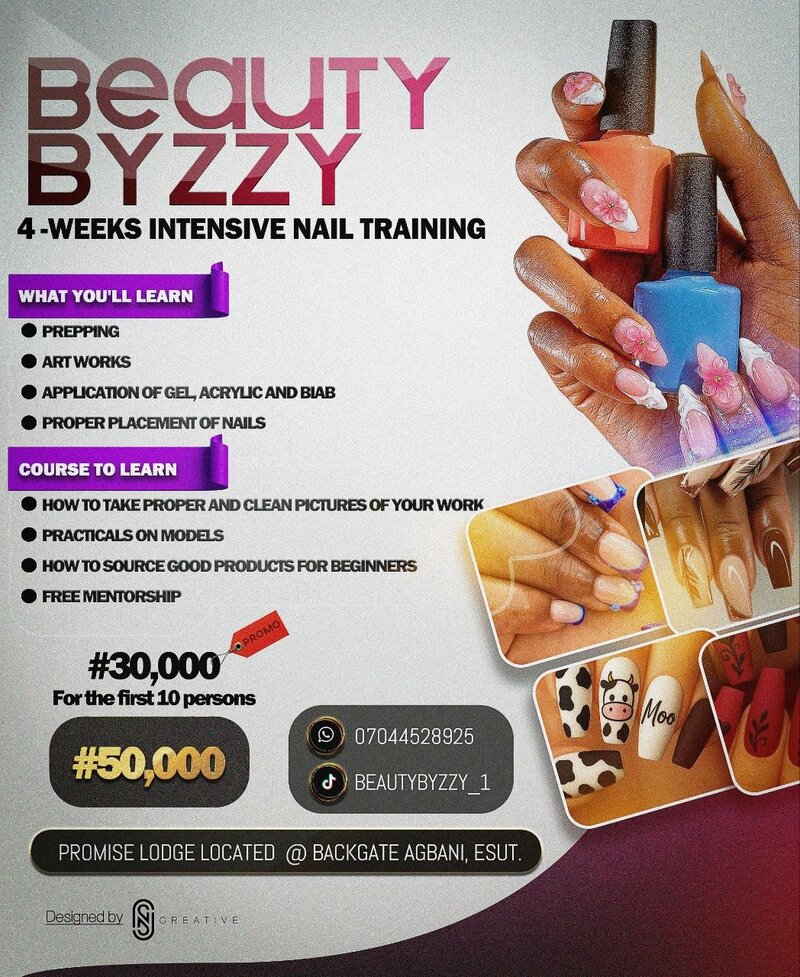 Beauty Byzzy nail training flyer