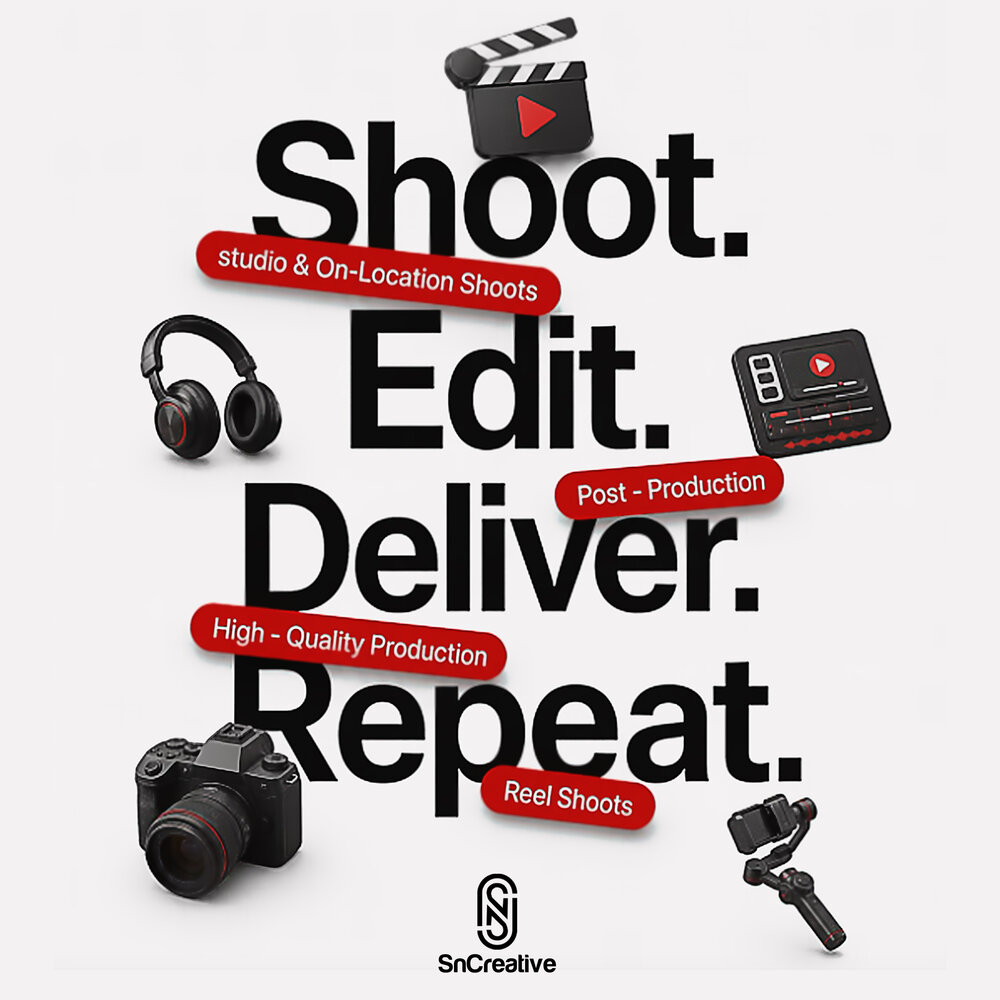 Shoot, edit, deliver, repeat — SnCreative production cycle
